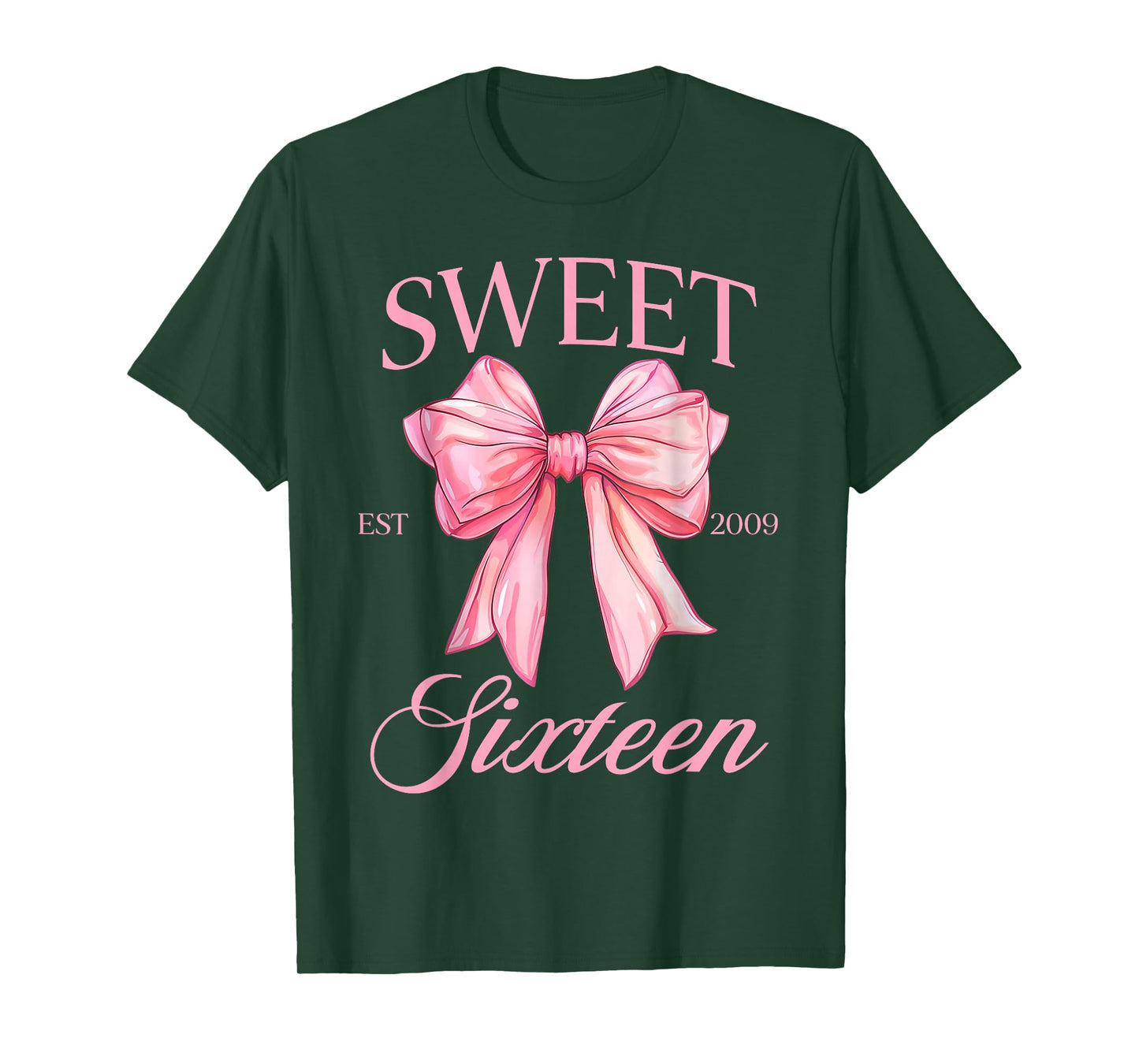 Groovy Sweet 16th Birthday Girl Coquette Bow 16 Year Old T-Shirt