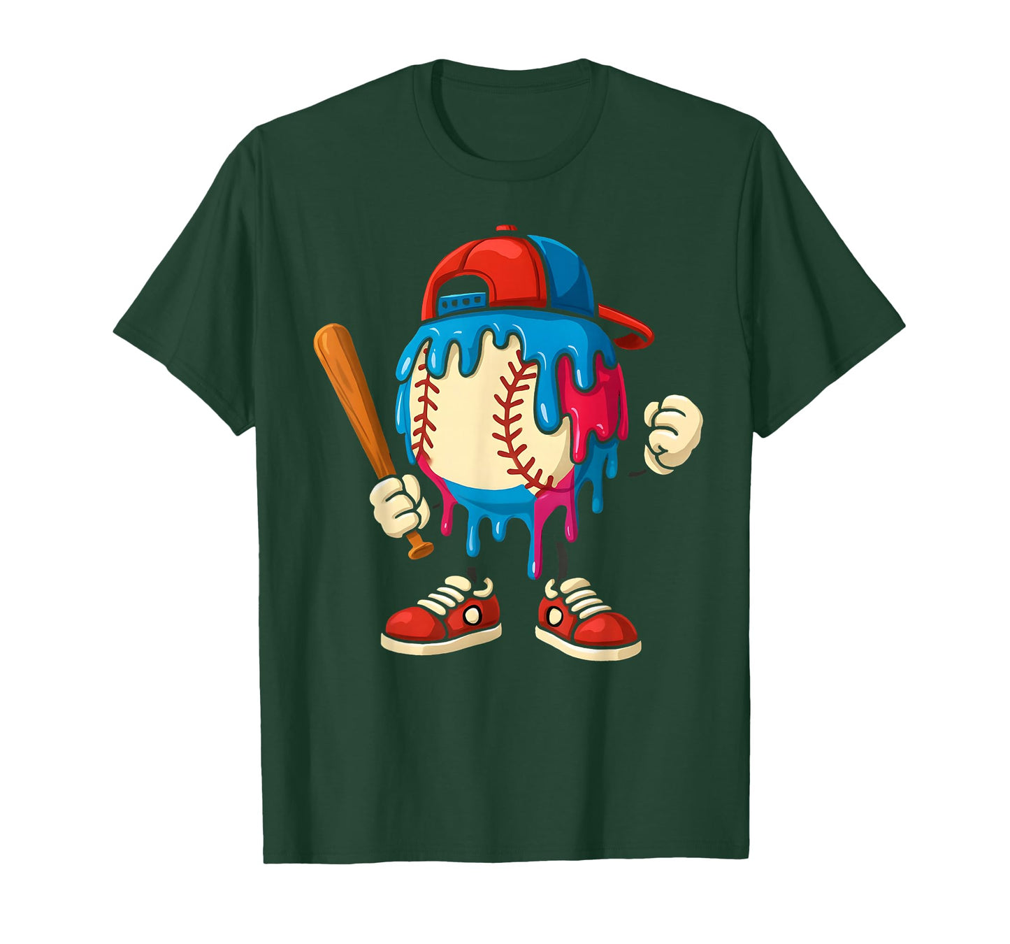 Baseball Drip Boys Ice Cream Drip Youth Sport Game Day T-Shirt