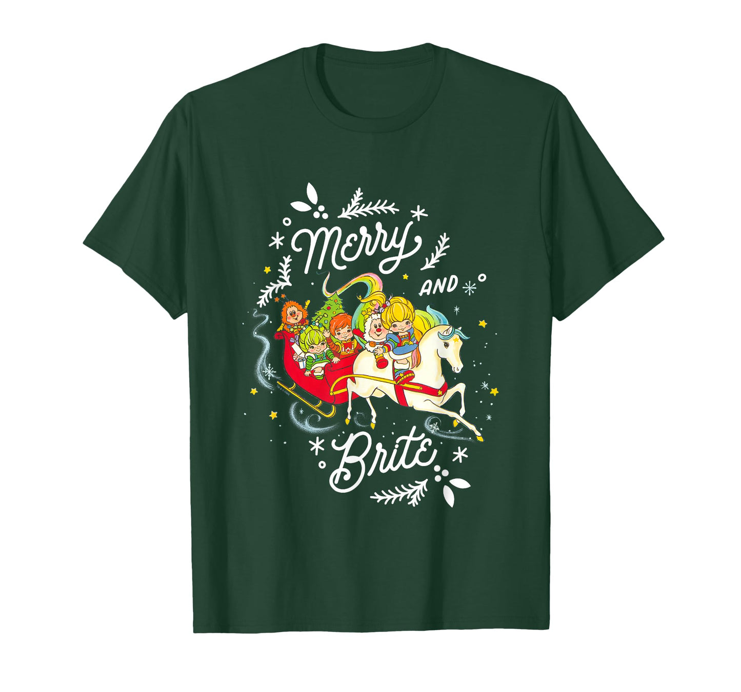 Rainbow Brite Christmas Merry & Brite Sleigh Ride T-Shirt