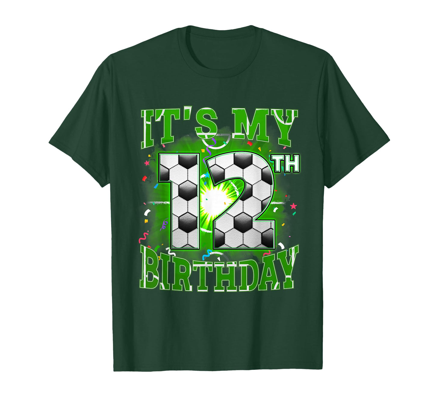 Its My 12th Birthday Boys Soccer 12 Years Old Party Matching T-Shirt