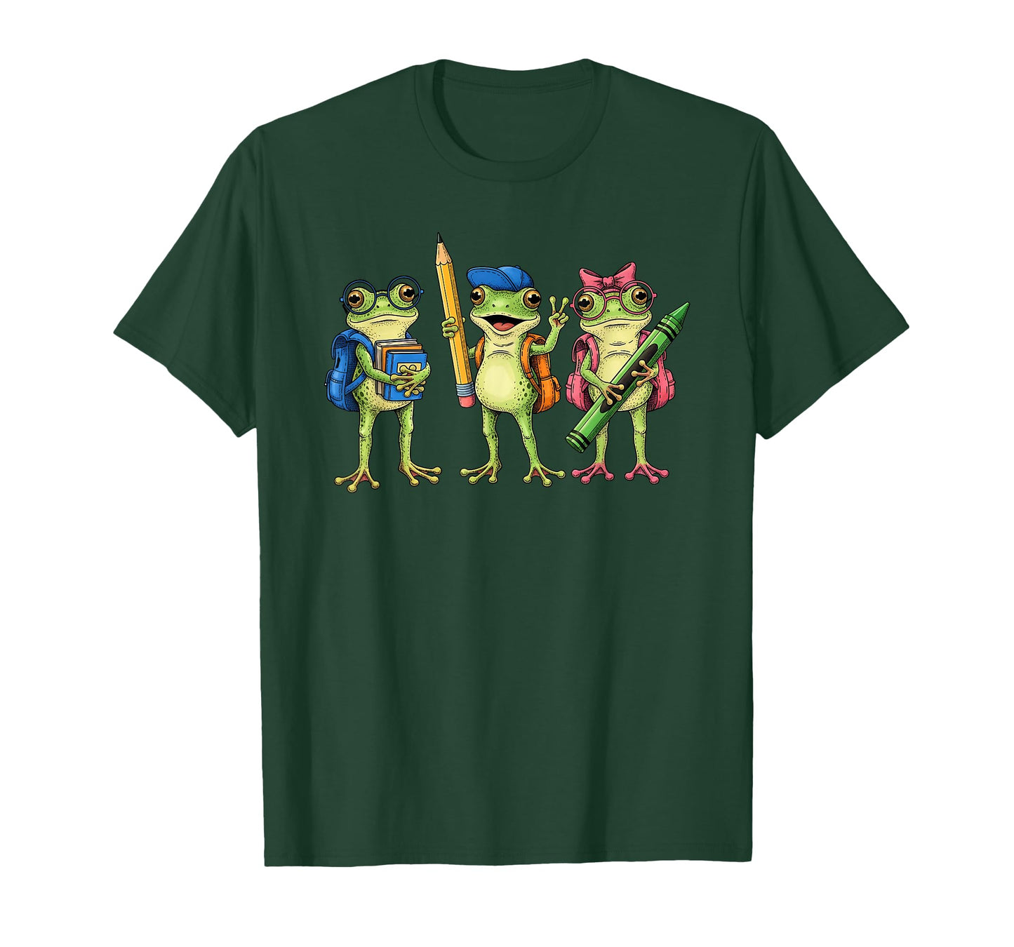 Trio Cute Frogs Welcome Back to School Teachers Girls Boys T-Shirt