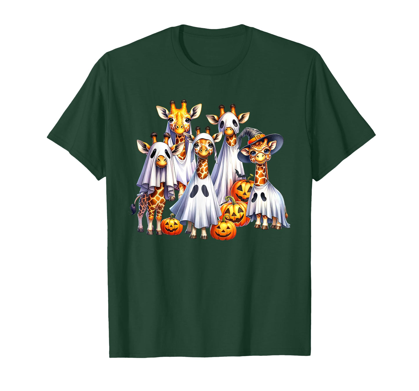Spooky Ghost Giraffe Halloween Funny African Animal Lover T-Shirt