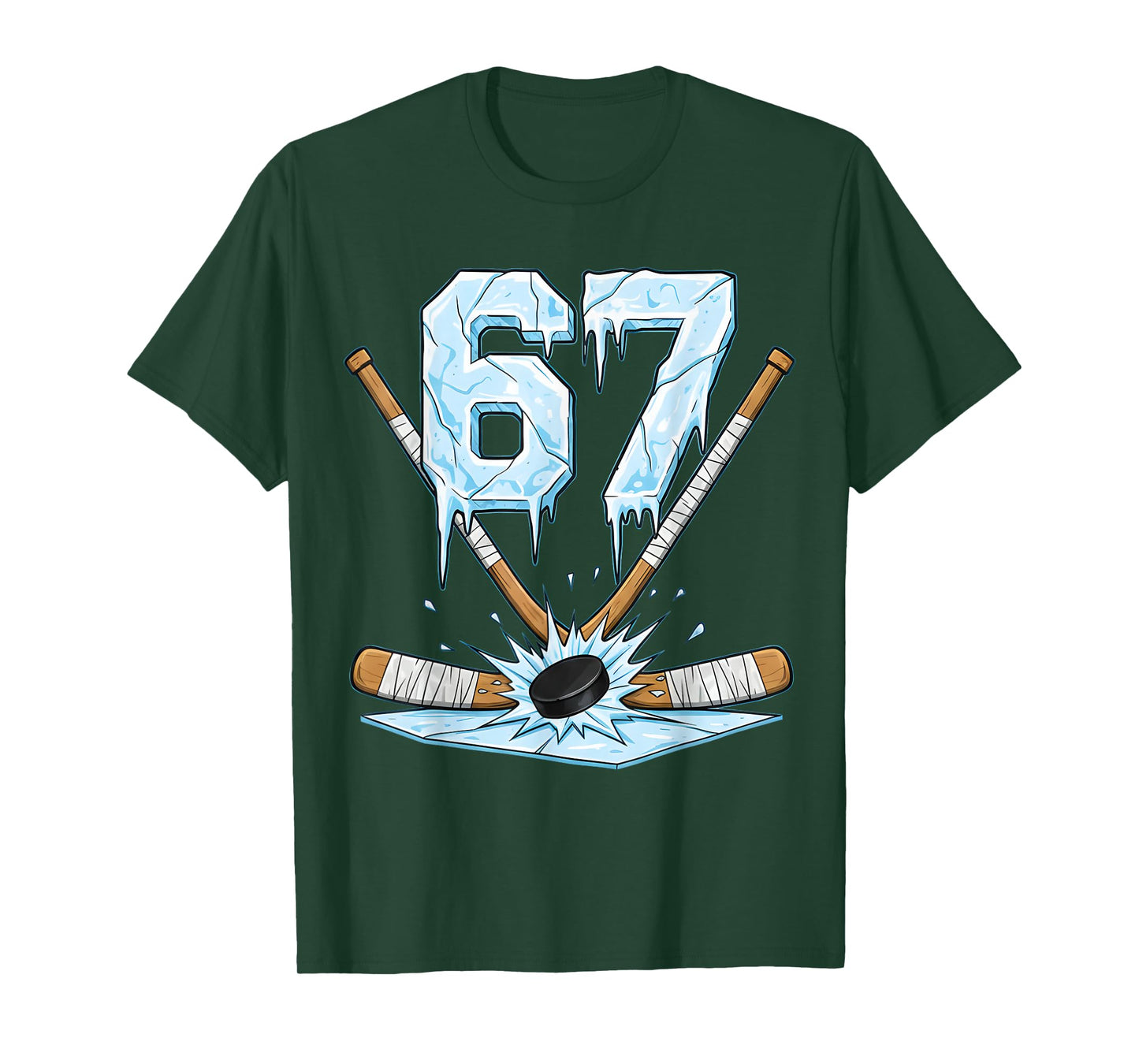 Funny Hockey 67 Meme 6-7 Six Seven Gen Alpha Ice Hockey 67 T-Shirt