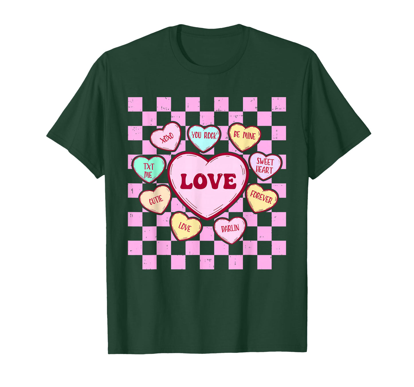 Cute Heart Love Valentines Day for Men Women Teachers Kids T-Shirt