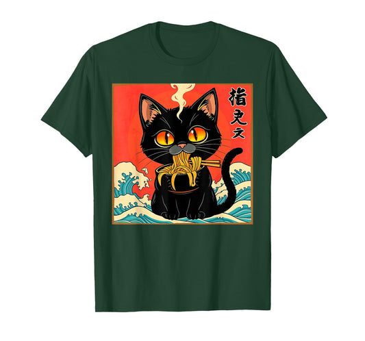 Cute Ramen Cat Kawaii Japanese Anime Cat Lover T-Shirt