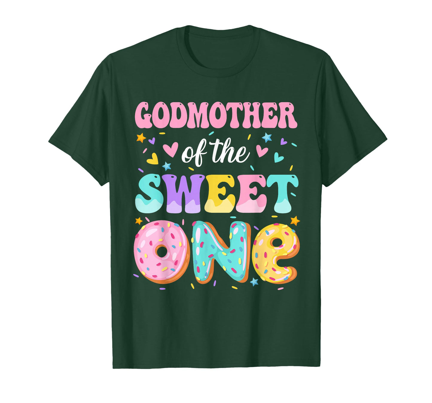 Godmother Of The Sweet One 1st Birthday Donut Bday Party T-Shirt