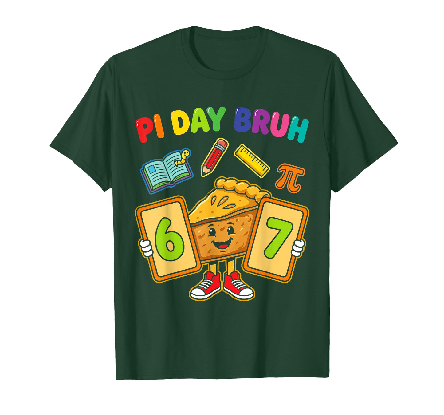 Pi Day Bruh Funny 6 7 Pie Math Teacher Kids T-Shirt