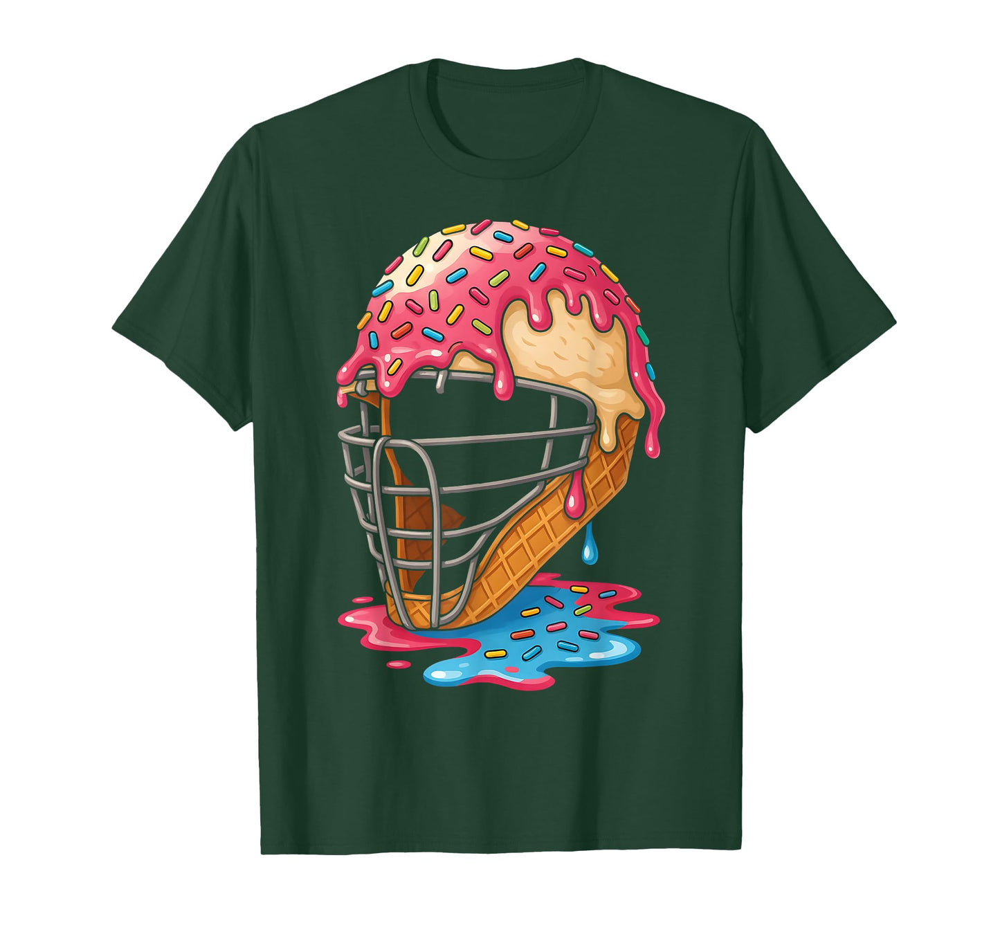 Baseball Ice Cream Drip Catcher Helmet Boys Respect The Drip T-Shirt