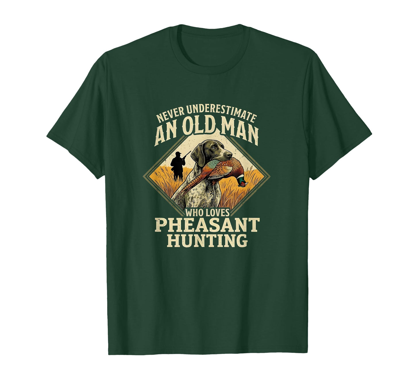 Never Underestimate an Old Man Who Loves Pheasant Hunting T-Shirt