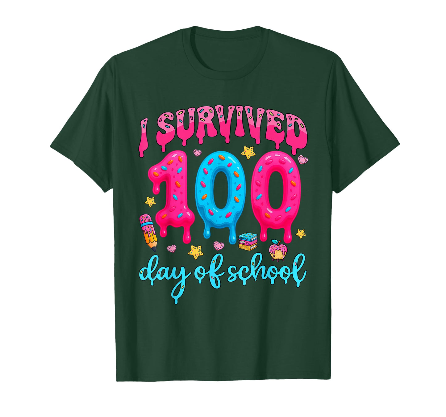 I Survived 100th Days of School Students Teachers 100 Days T-Shirt