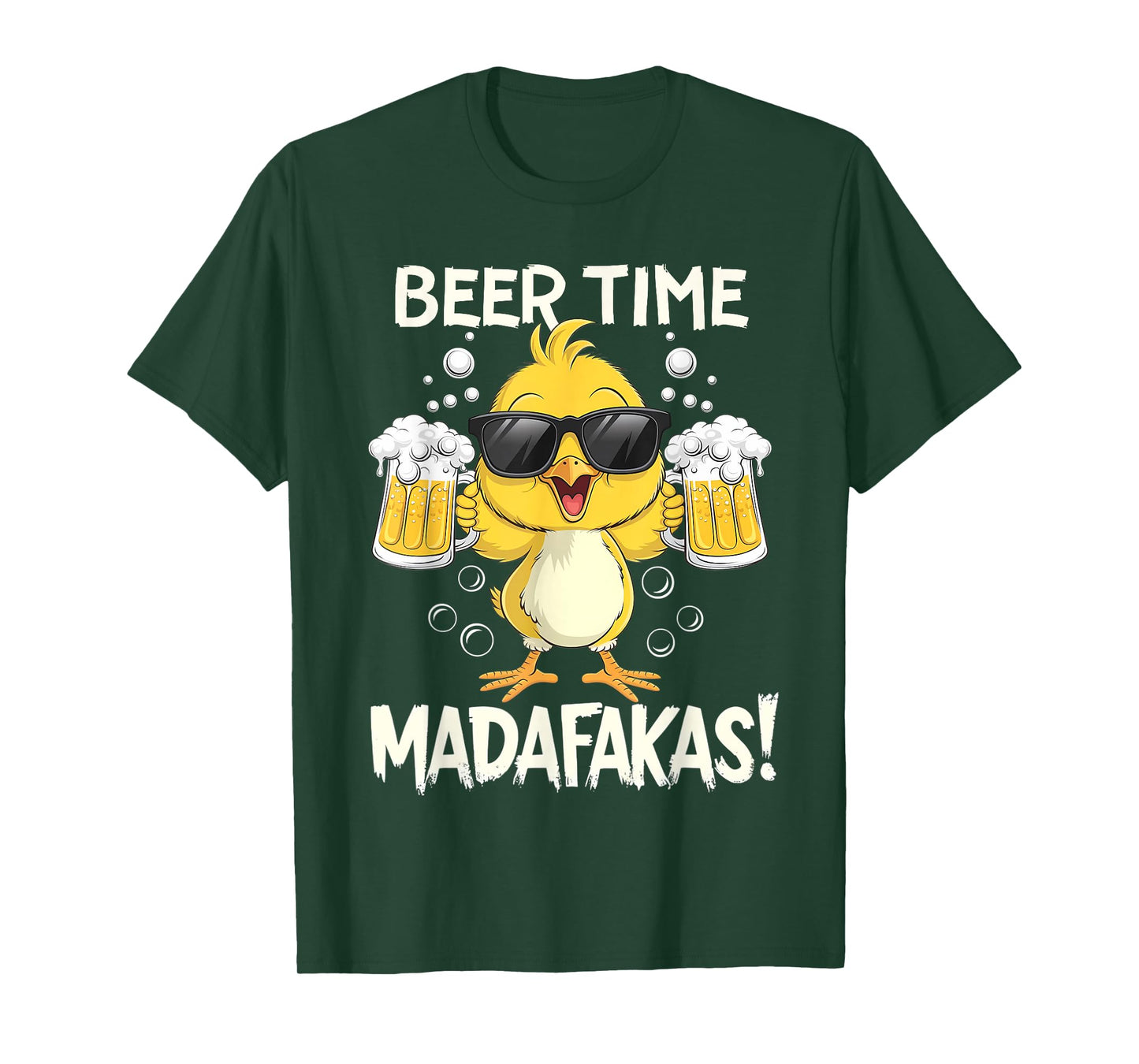 Beer Time Madafakas Funny Duck T-Shirt