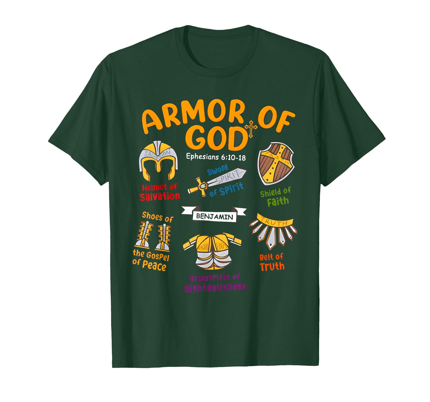 Armor of God Kids Christian Toddler Jesus Shield Ephesians T-Shirt