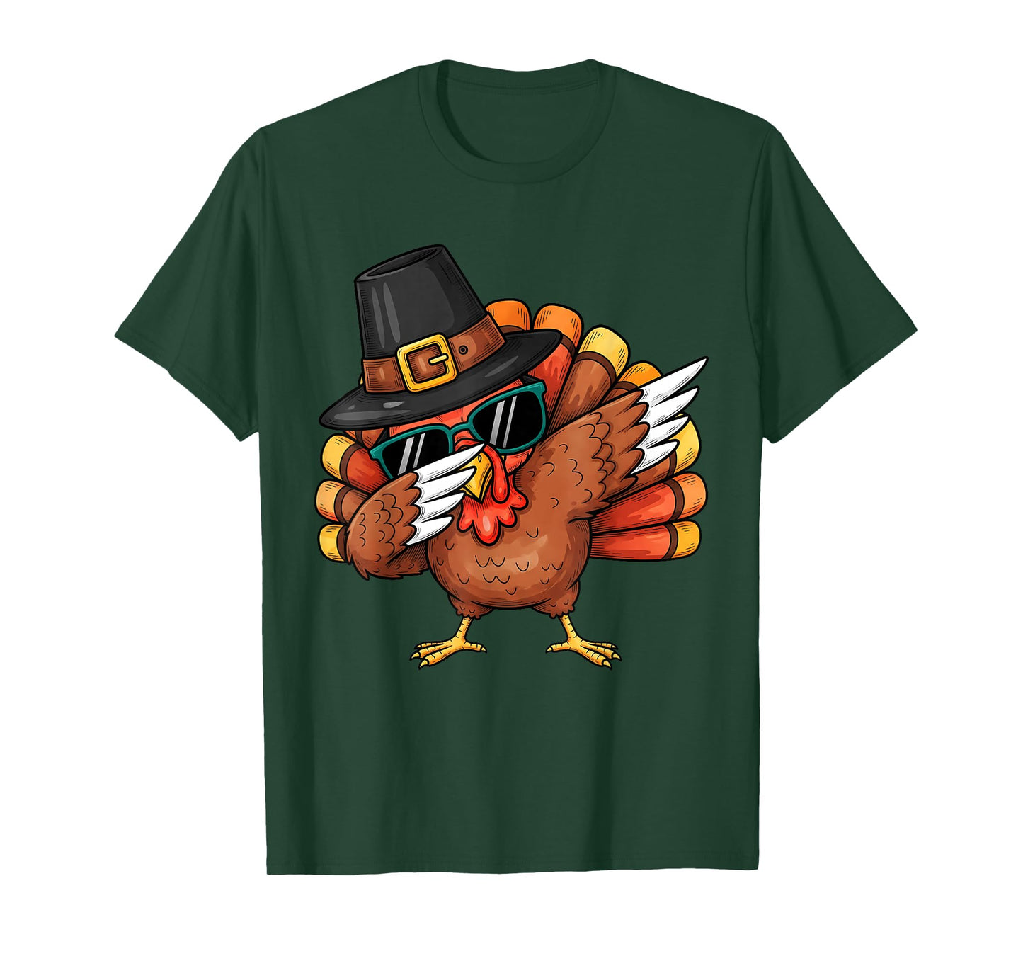 Thanksgiving Shirt Funny Turkey Dabbing for Men Women Kids T-Shirt