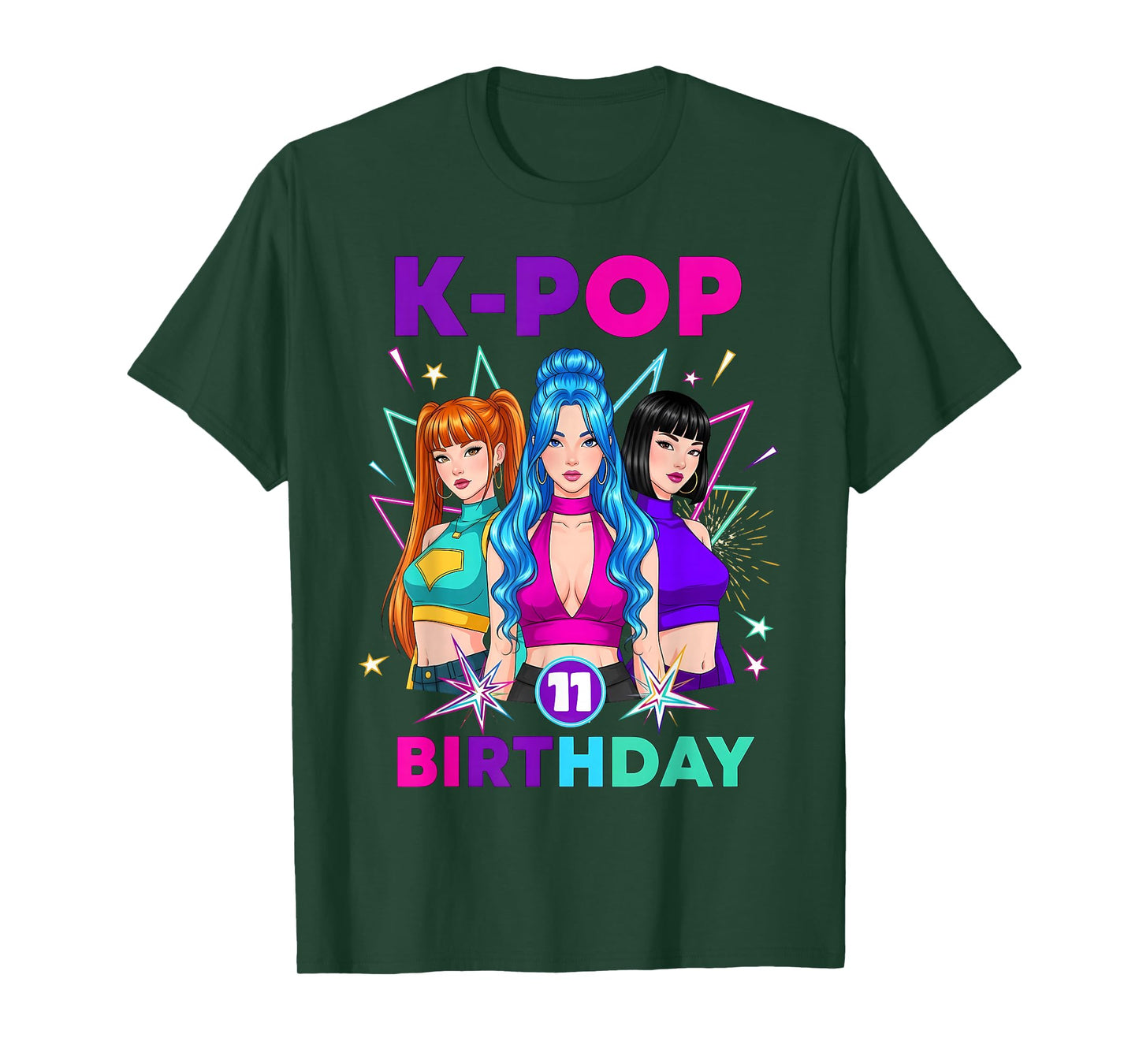 11 Years Old Birthday K Pop Kids 11th Birthday Girls K-pop T-Shirt