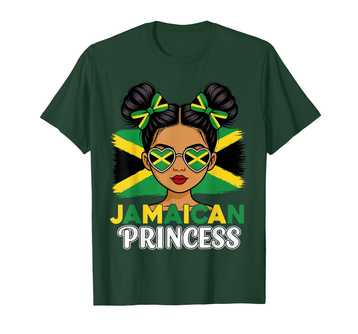 Cute Jamaican Princess Jamaica Girl Coquette Bow Women Girls T-Shirt