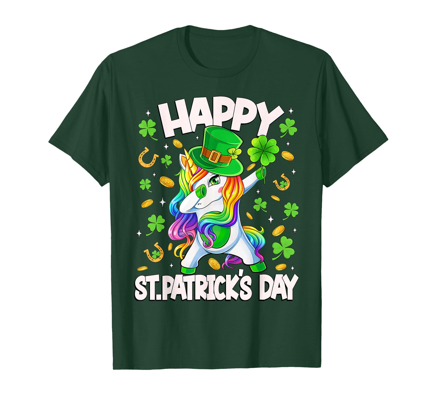 Happy St Patricks Day Irish Unicorn Dabbing Lepricorn Kids T-Shirt