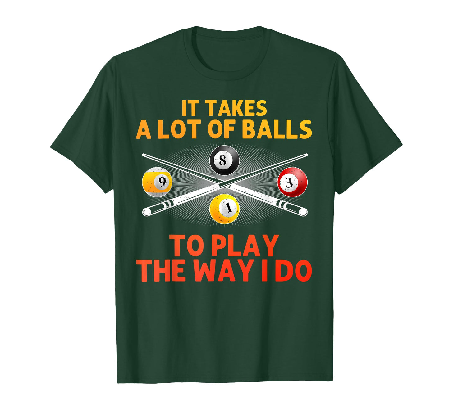 Funny Pool Design For Men Boys Billiard Lover Pool Player T-Shirt