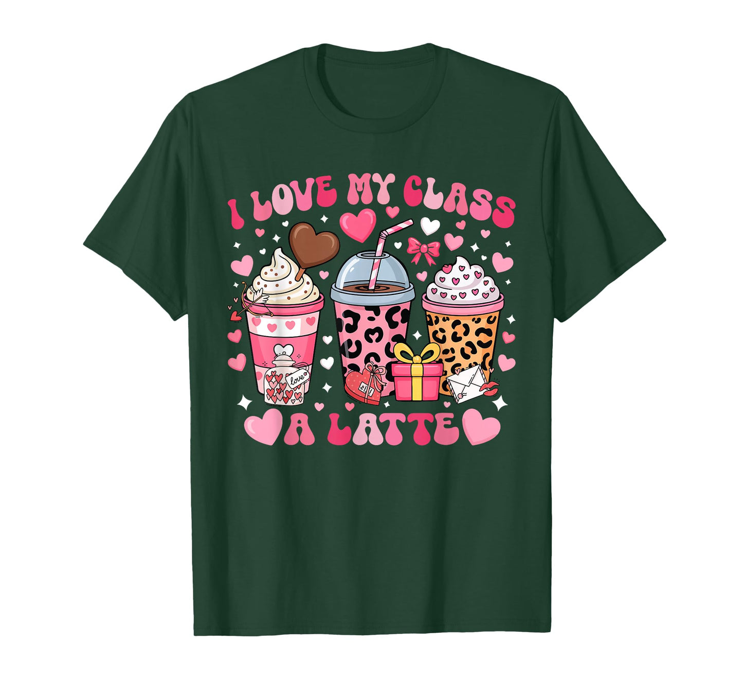 I Love My Class A Latte Valentine Teacher Girl Women Kid T-Shirt
