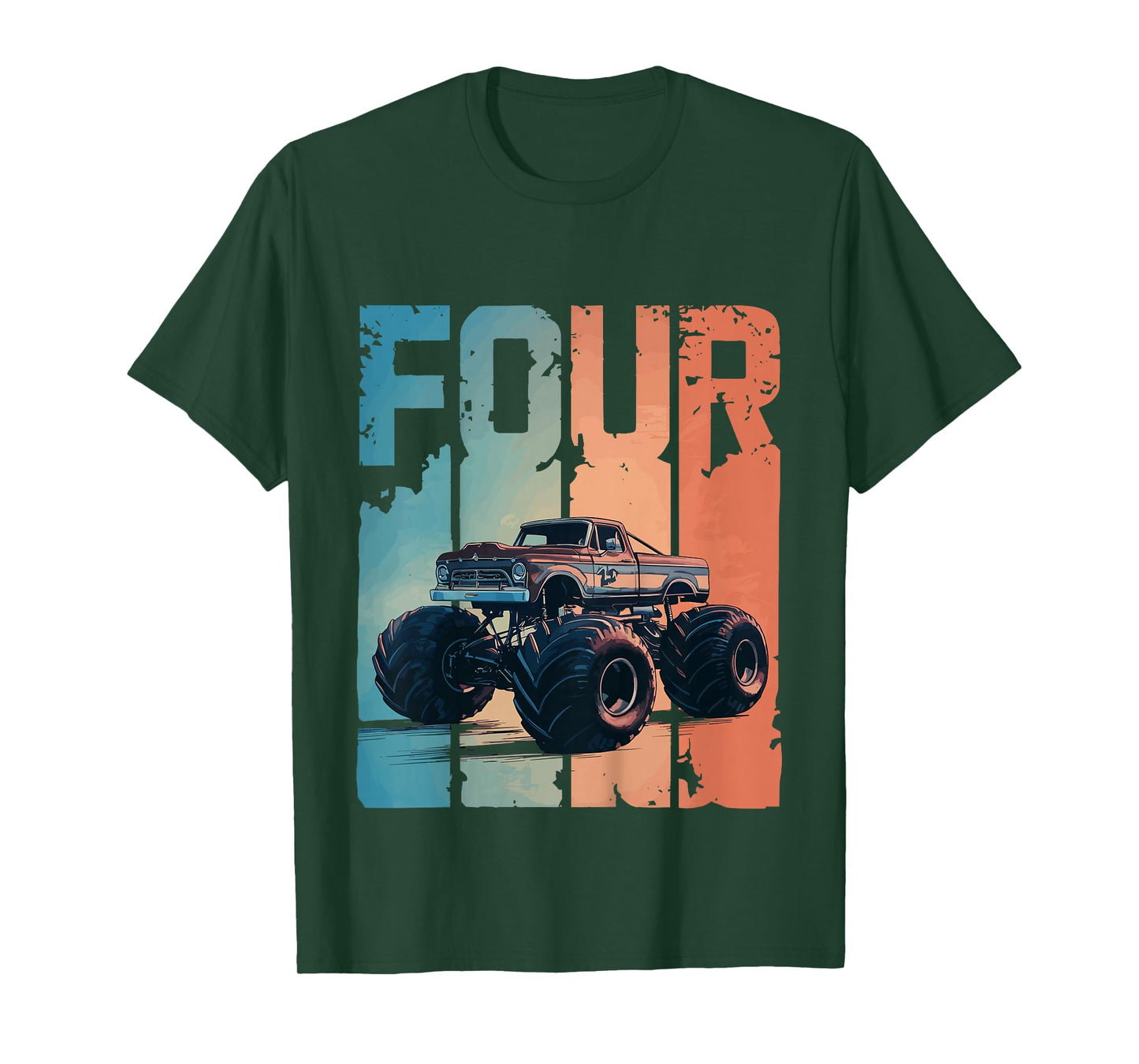 Monster Truck 4th Birthday T-Shirt