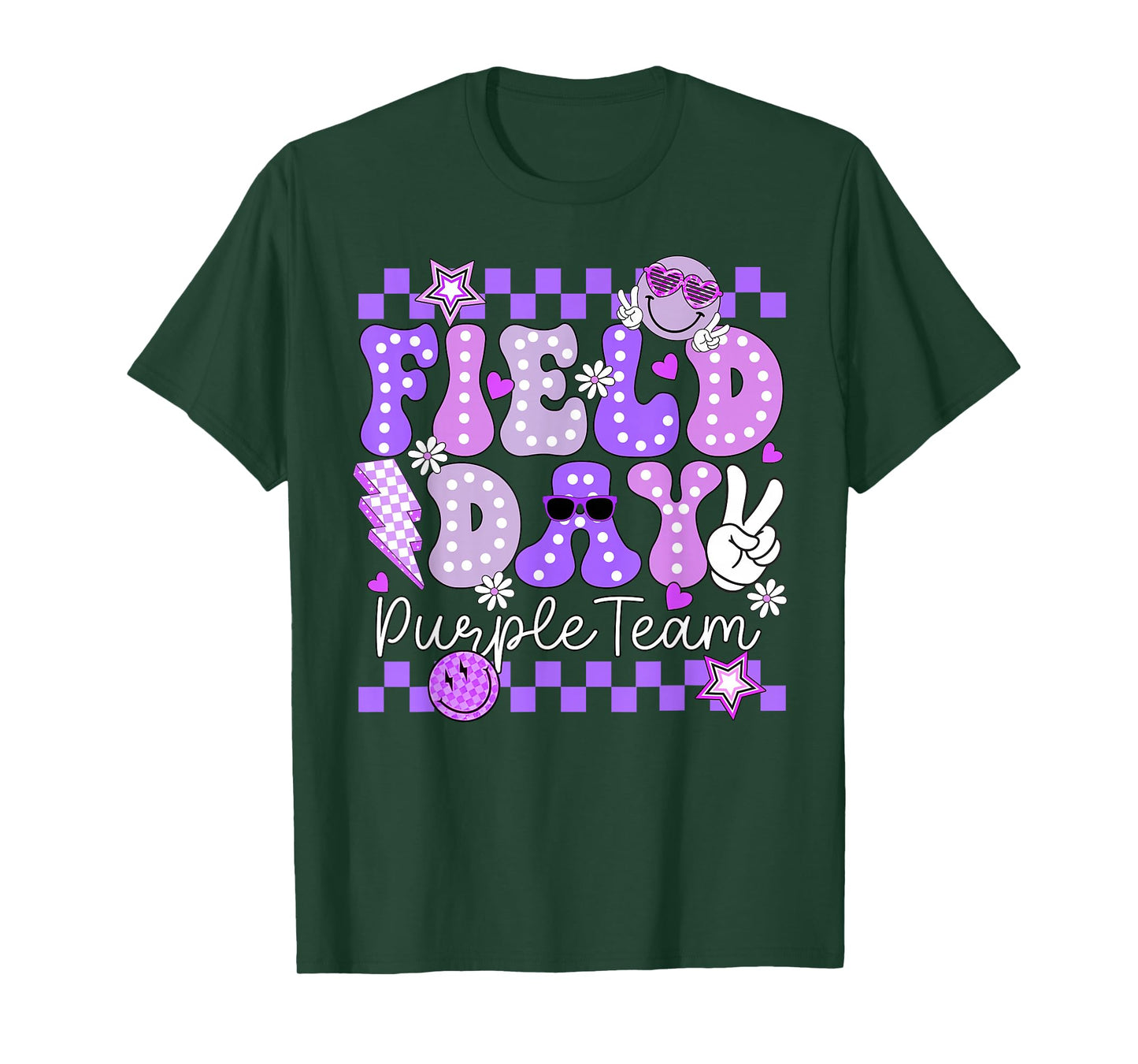 Funny Field Day Purple Team Field Trip Matching Teacher Kids T-Shirt