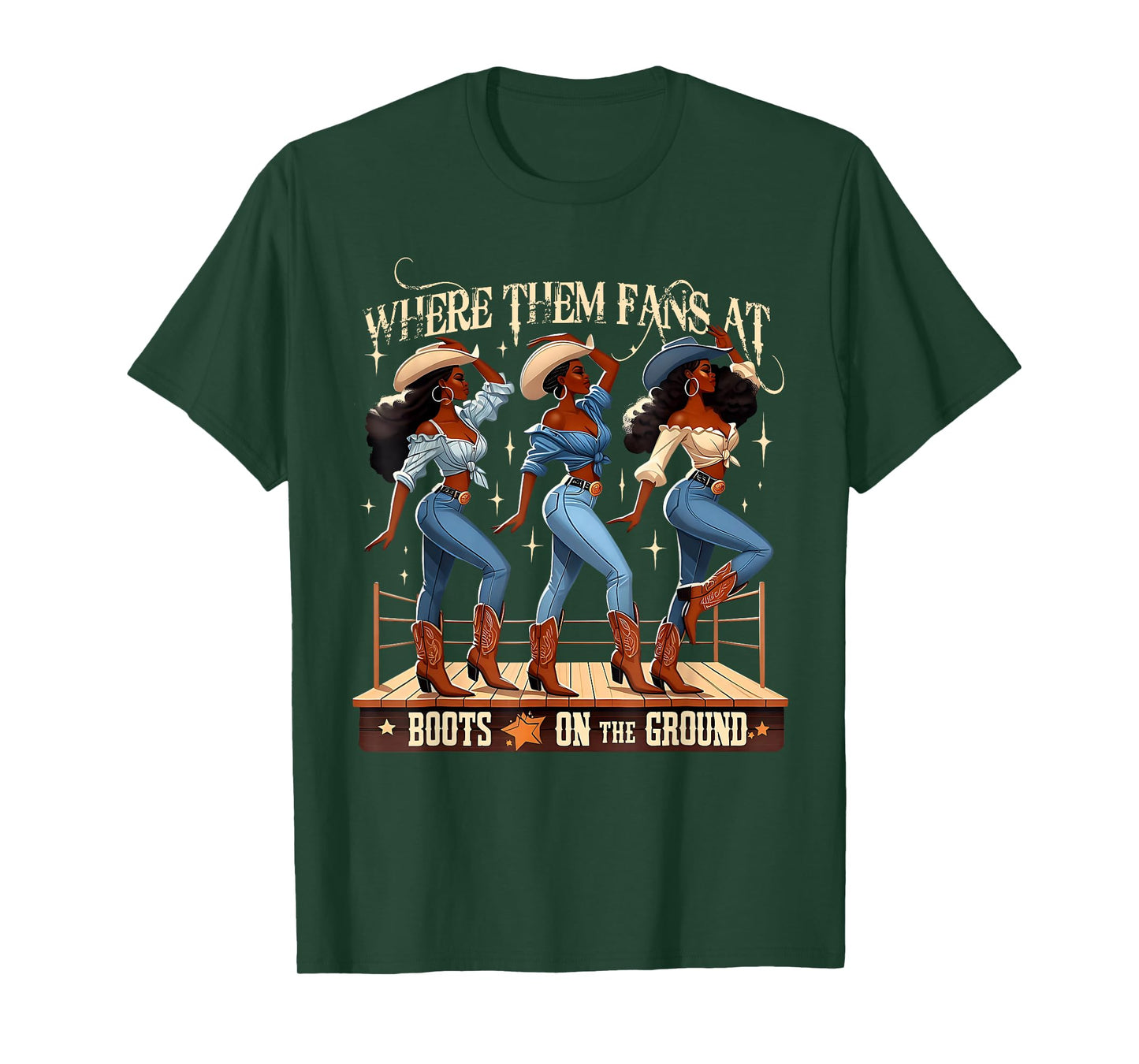Boots On The Ground Cowgirl Black Women Africa Black History T-Shirt