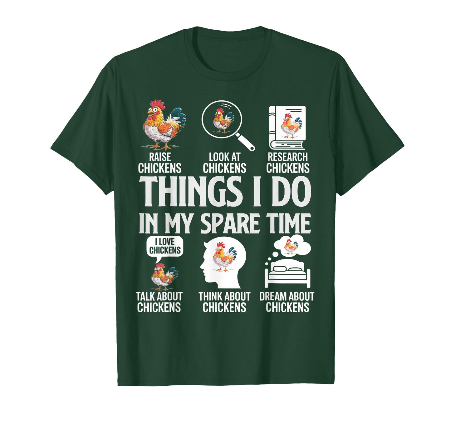 Funny Things I Do in My Spare Time Funny Farmar Farm Chicken T-Shirt