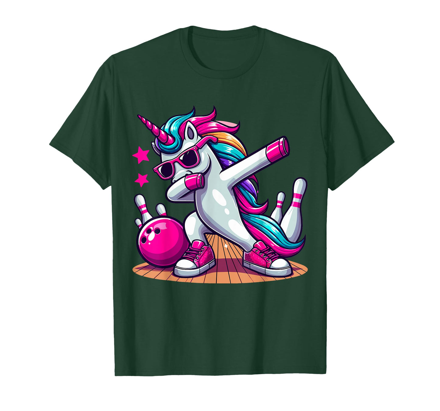 Dabbing Unicorn Bowling T-Shirt