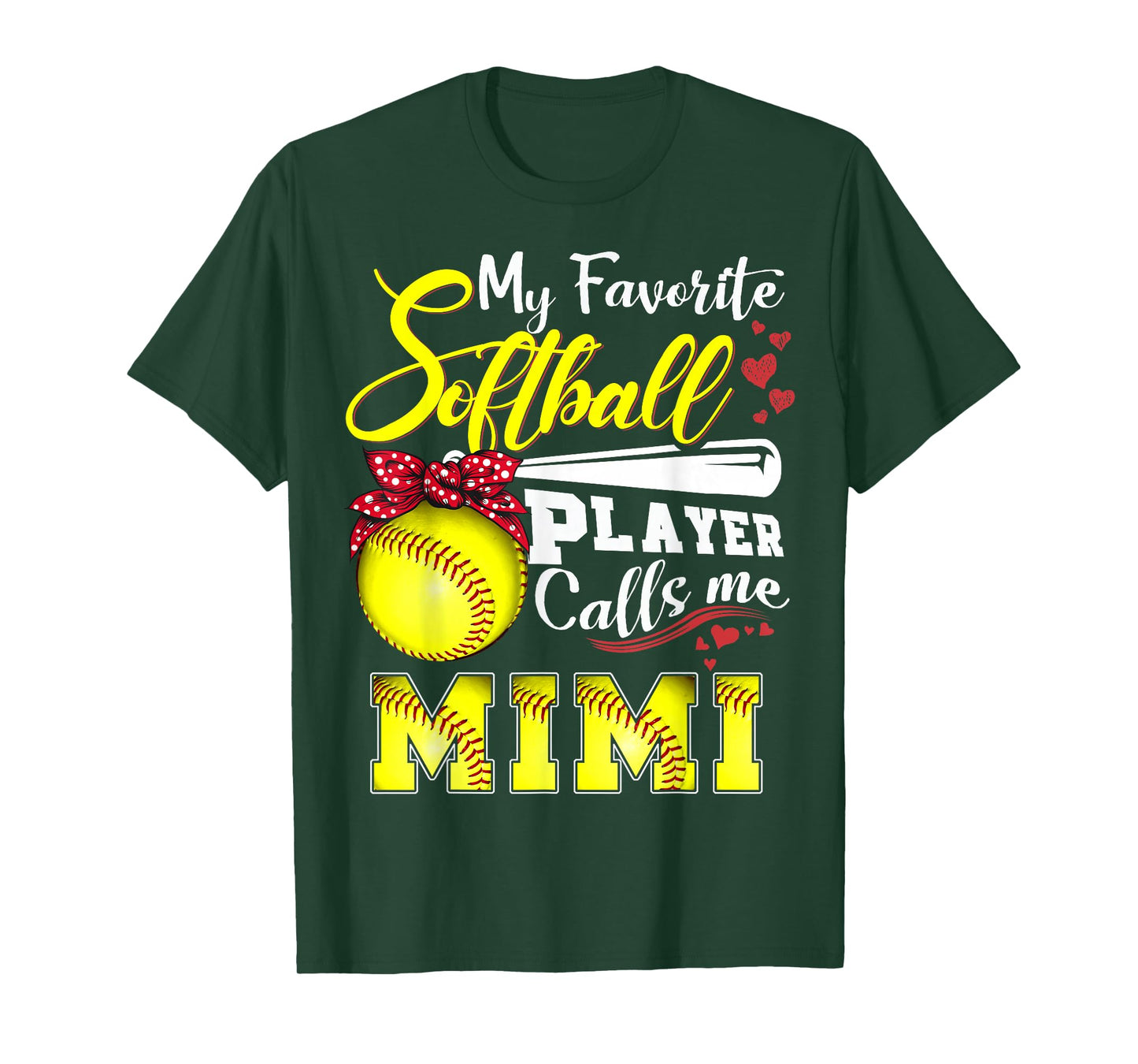 My Favorite Softball Player calls me Mimi Tee Mothers day T-Shirt