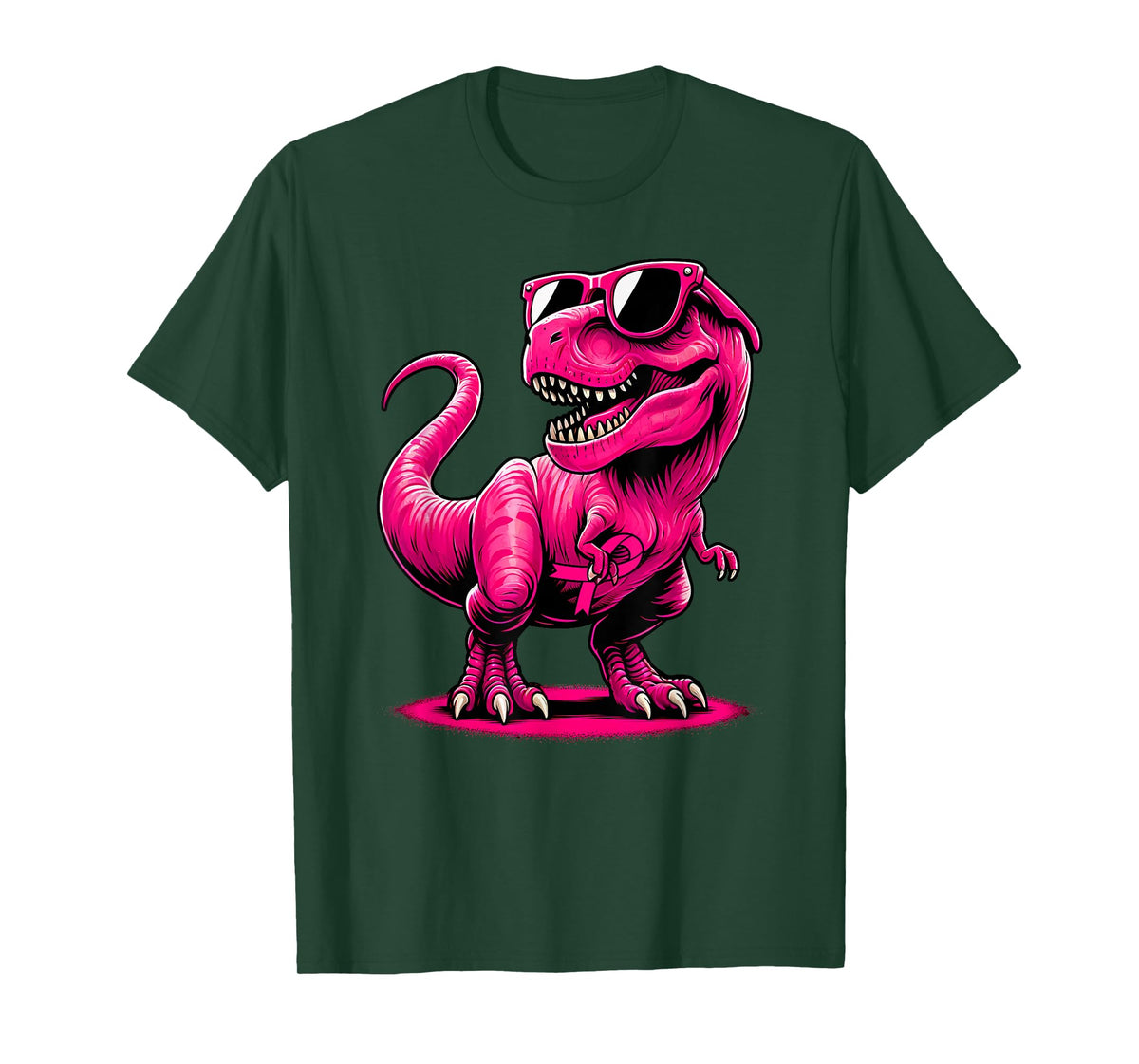 October Pink Dinosaur Breast Cancer Pink Ribbon Boy Girl Kid T-Shirt