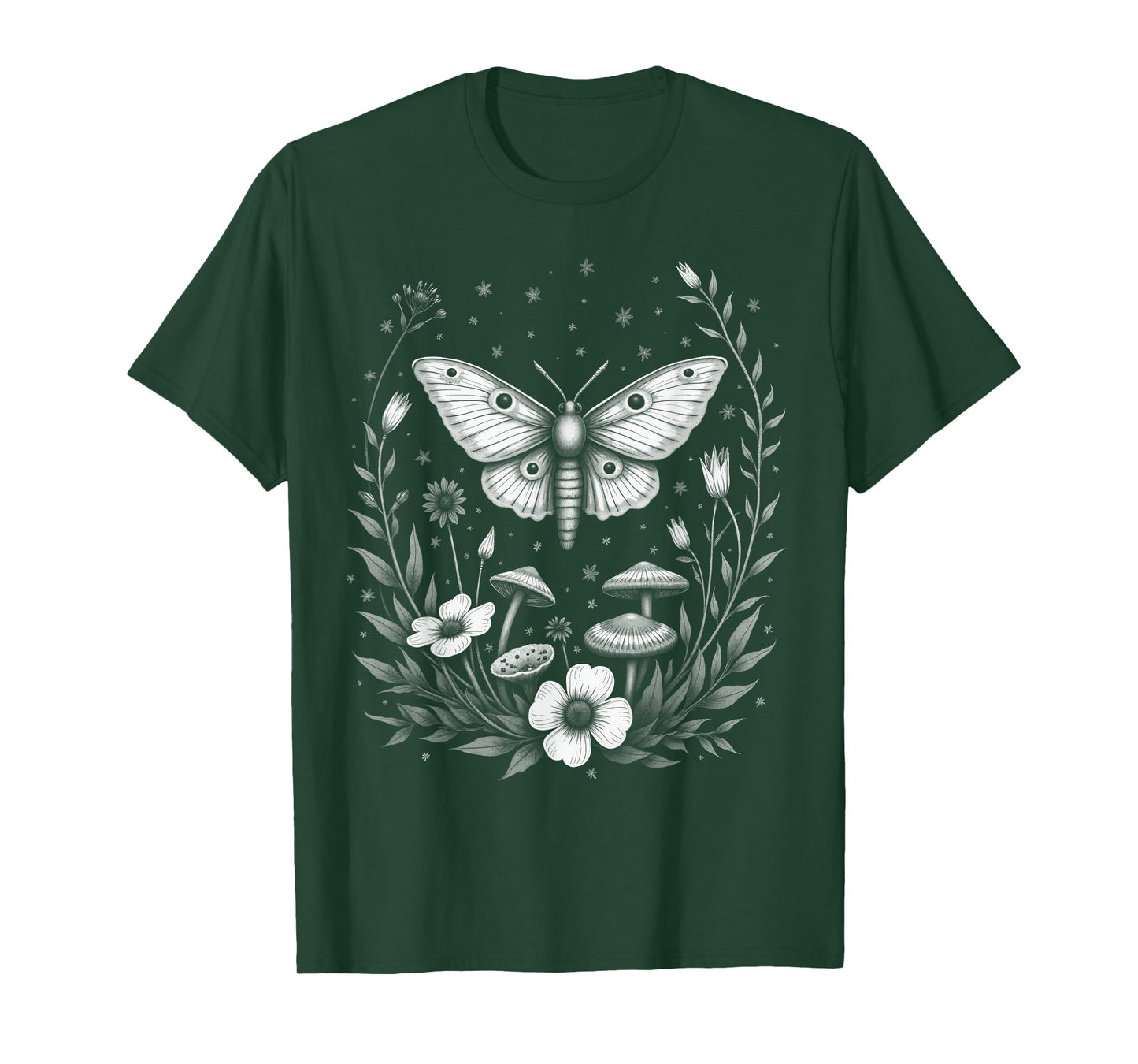 Fairycore Floral Moth Aesthetic Women Girls T-Shirt