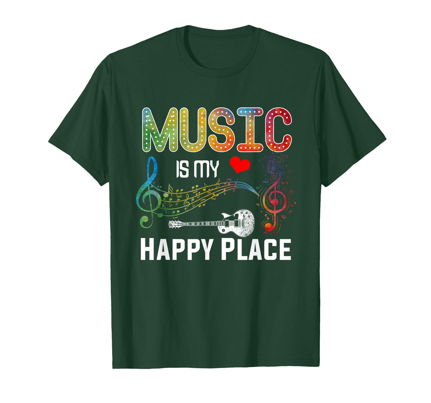 Music Is My Happy Place Inspiring Music Novelty T-Shirt