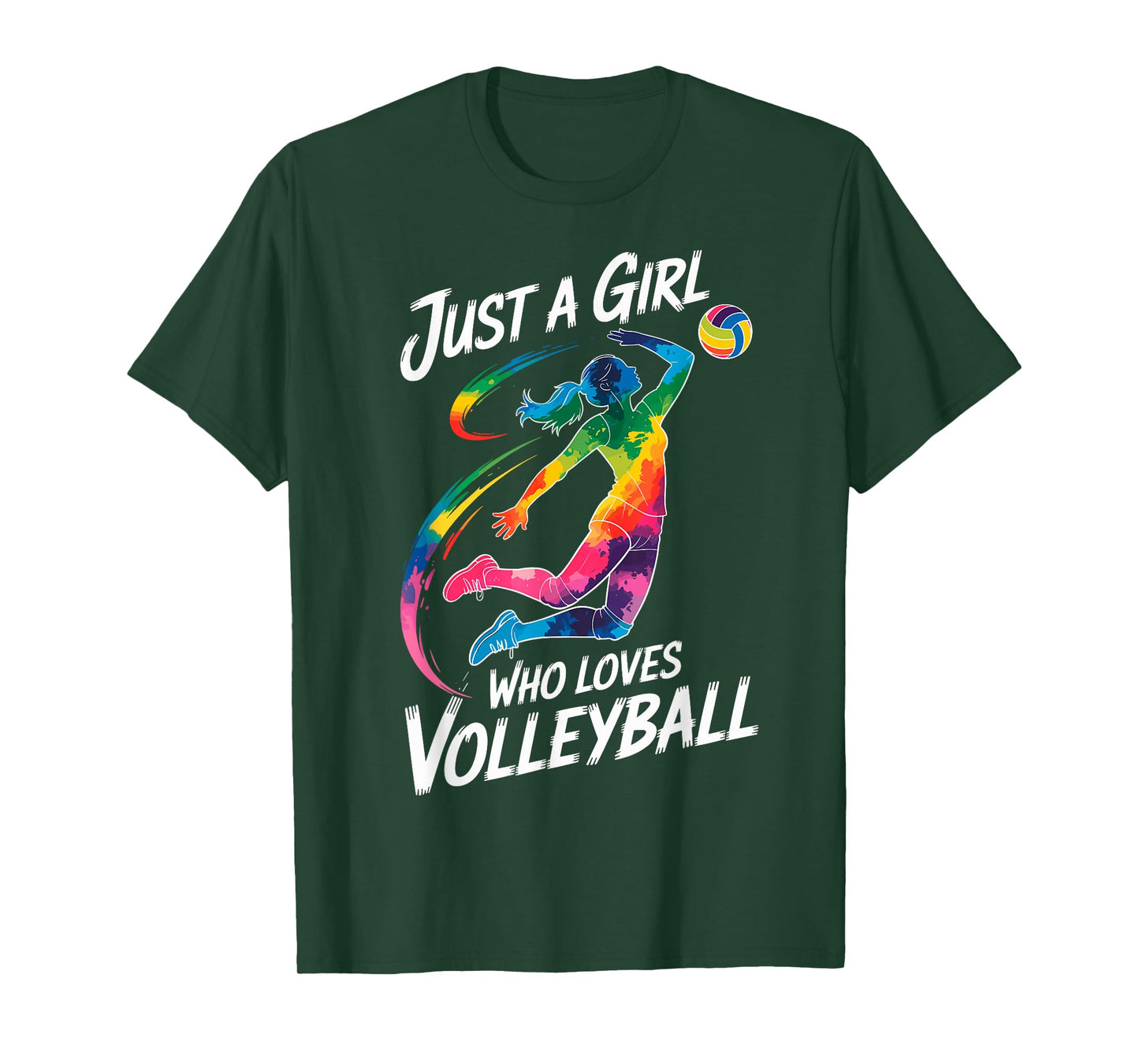 I'm Just a Girl Who Loves Volleyball Player Fan Colorful Tee T-Shirt