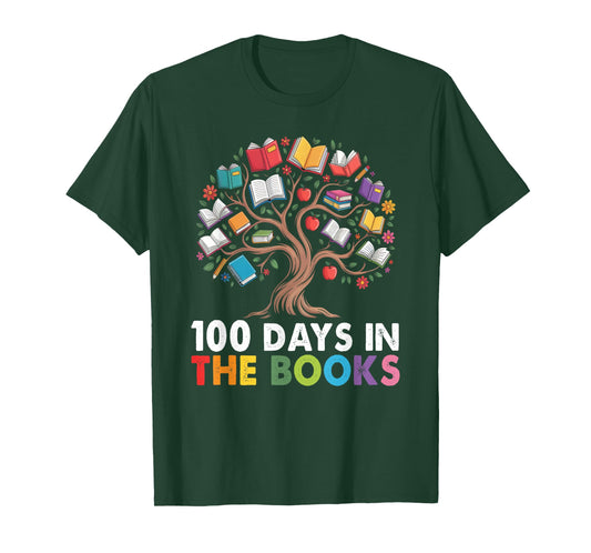 100 Days in The Books Reading Teachers Librarians School T-Shirt