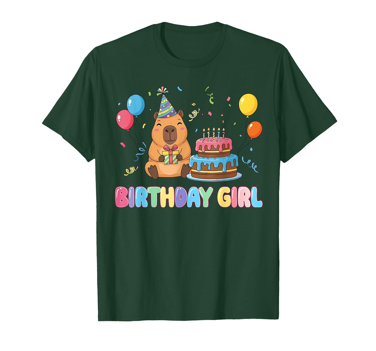 It's My Birthday Girl Capybara Lovers Birthday Party Kids T-Shirt