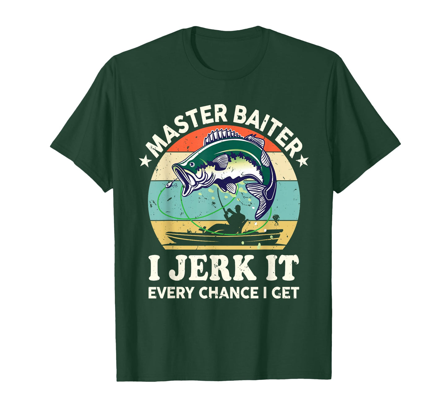 Master-Baiter Kayak Fishing-Shirt Dad Grandpa Bass Fish T-Shirt