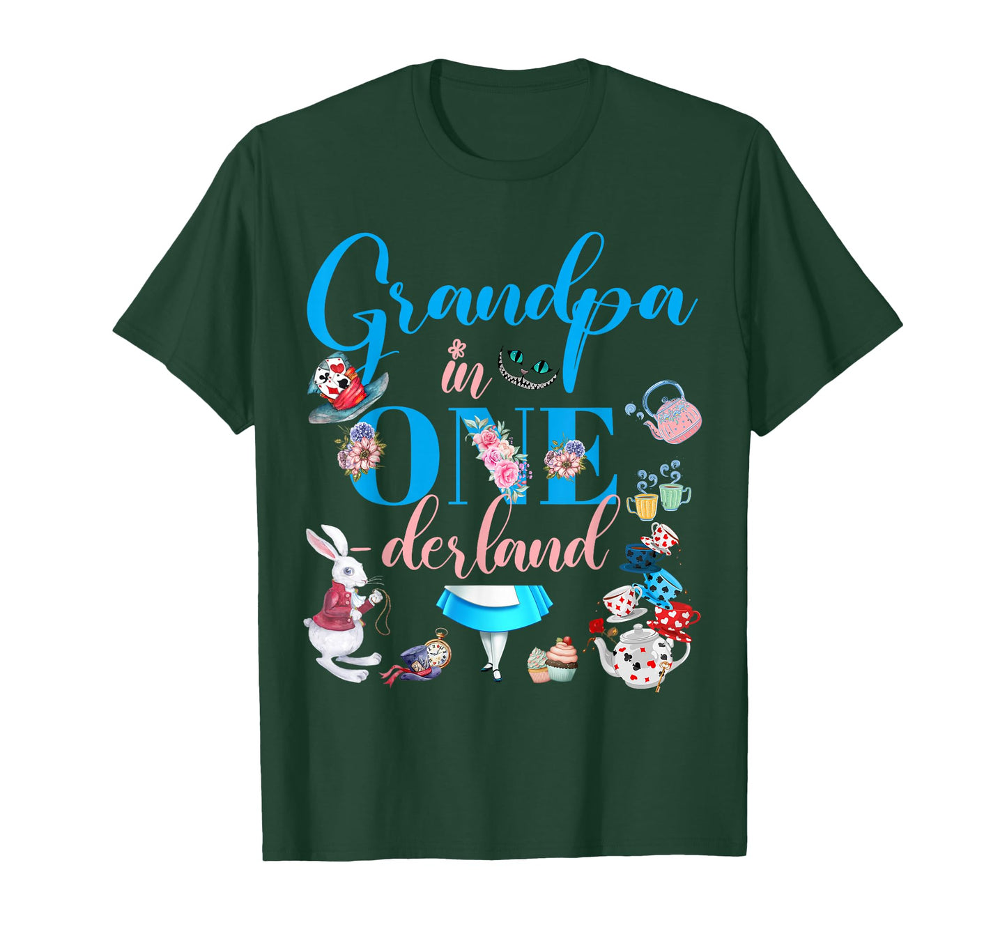 Alice in ONEderland Family Grandpa Of The Birthday Girl T-Shirt
