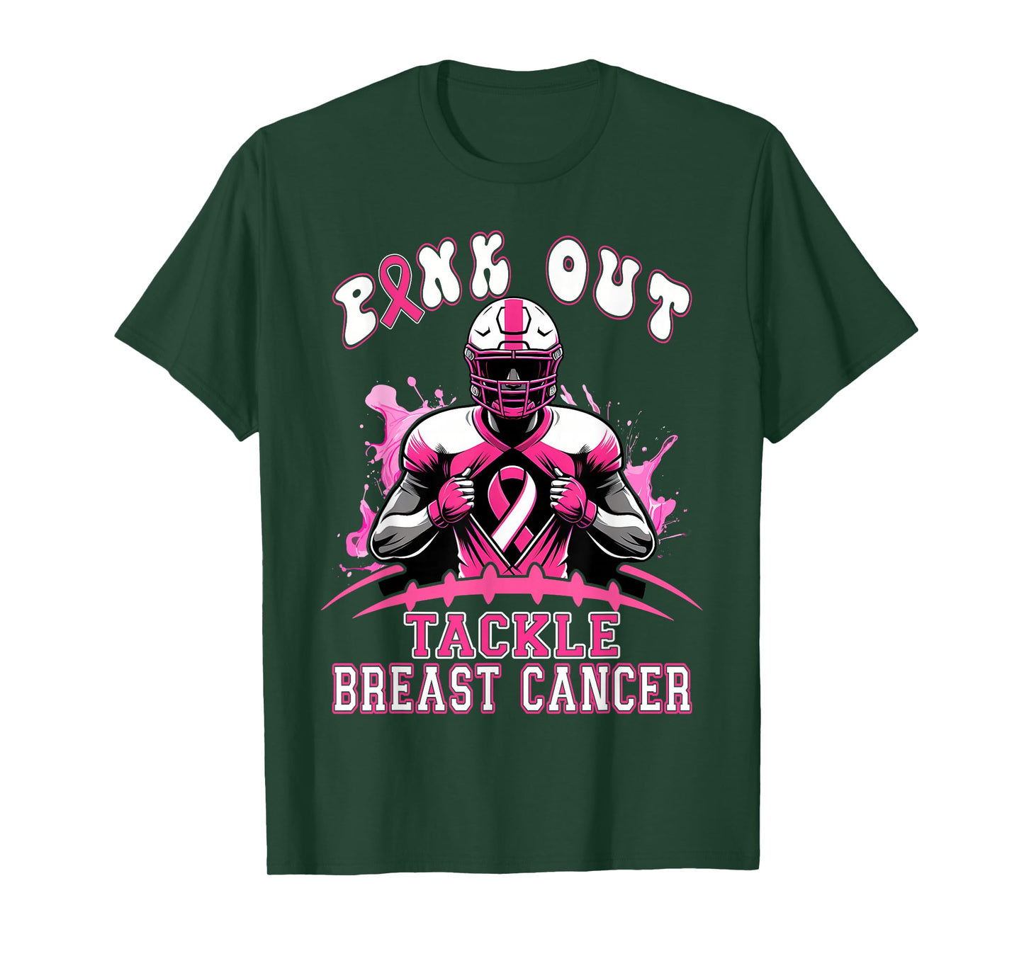 Pink Out Tackle Breast Cancer Awareness American Football T-Shirt