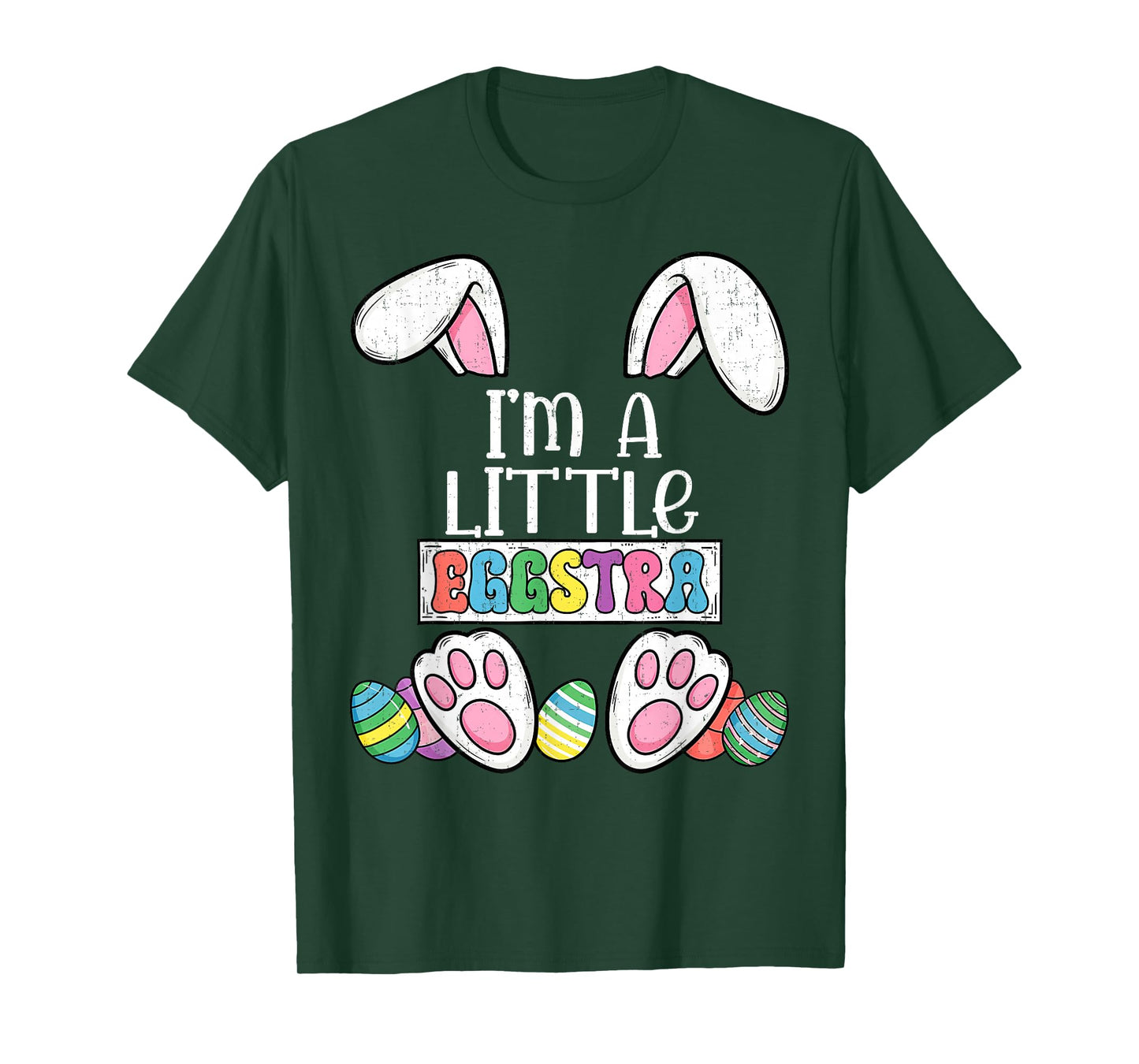 Girls Easter I’m Little Eggstra Retro Easter Day Kids Girls T-Shirt