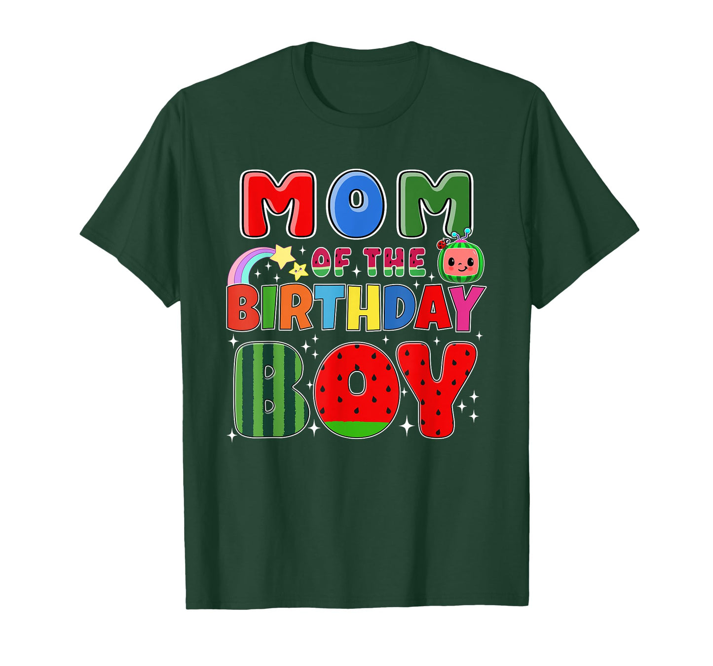 Mom of The Birthday Boy Melon Family Matching Funny T-Shirt