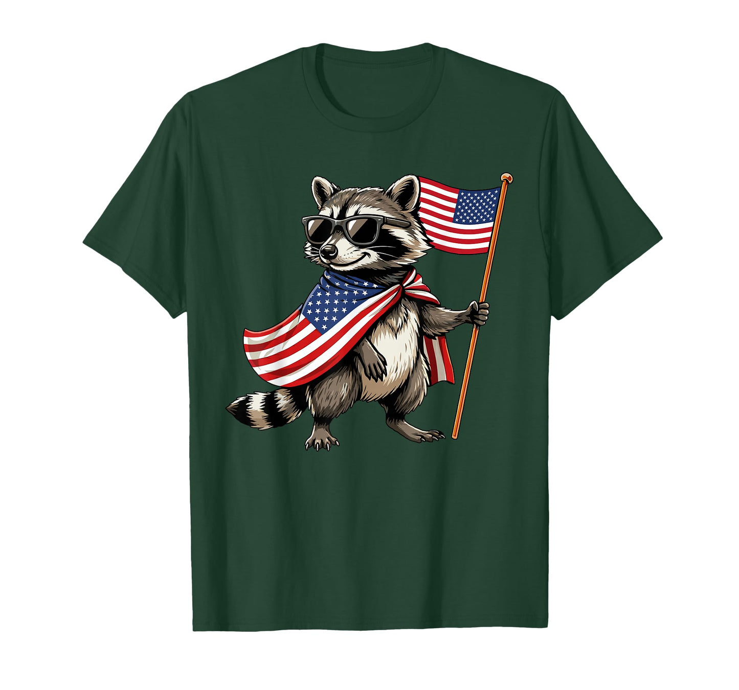 USA American Raccoon Men Women Kids Patriotic 4th of July T-Shirt
