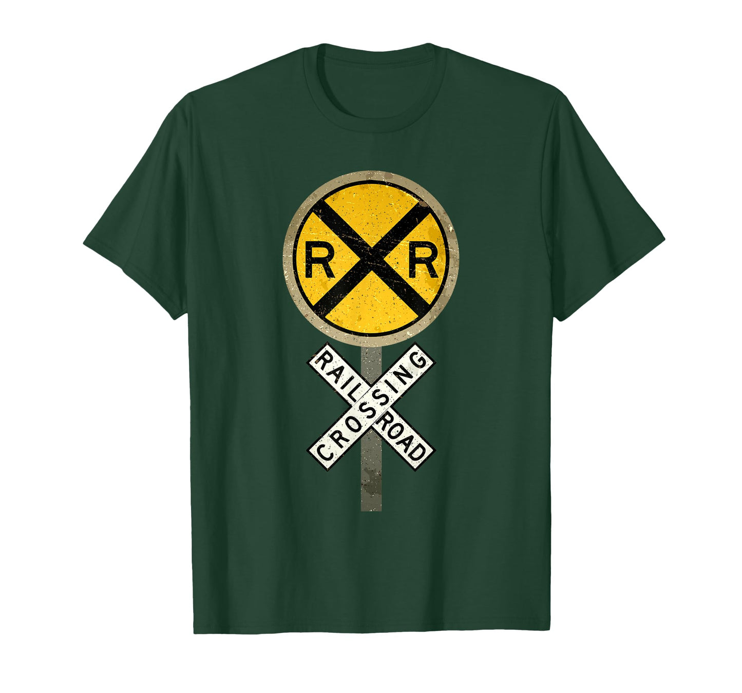 Cool Train Art For Men Women Railroad Crossing Model Train T-Shirt