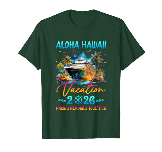 Aloha Hawaii Family Vacation 2026 Matching Group Summer T-Shirt