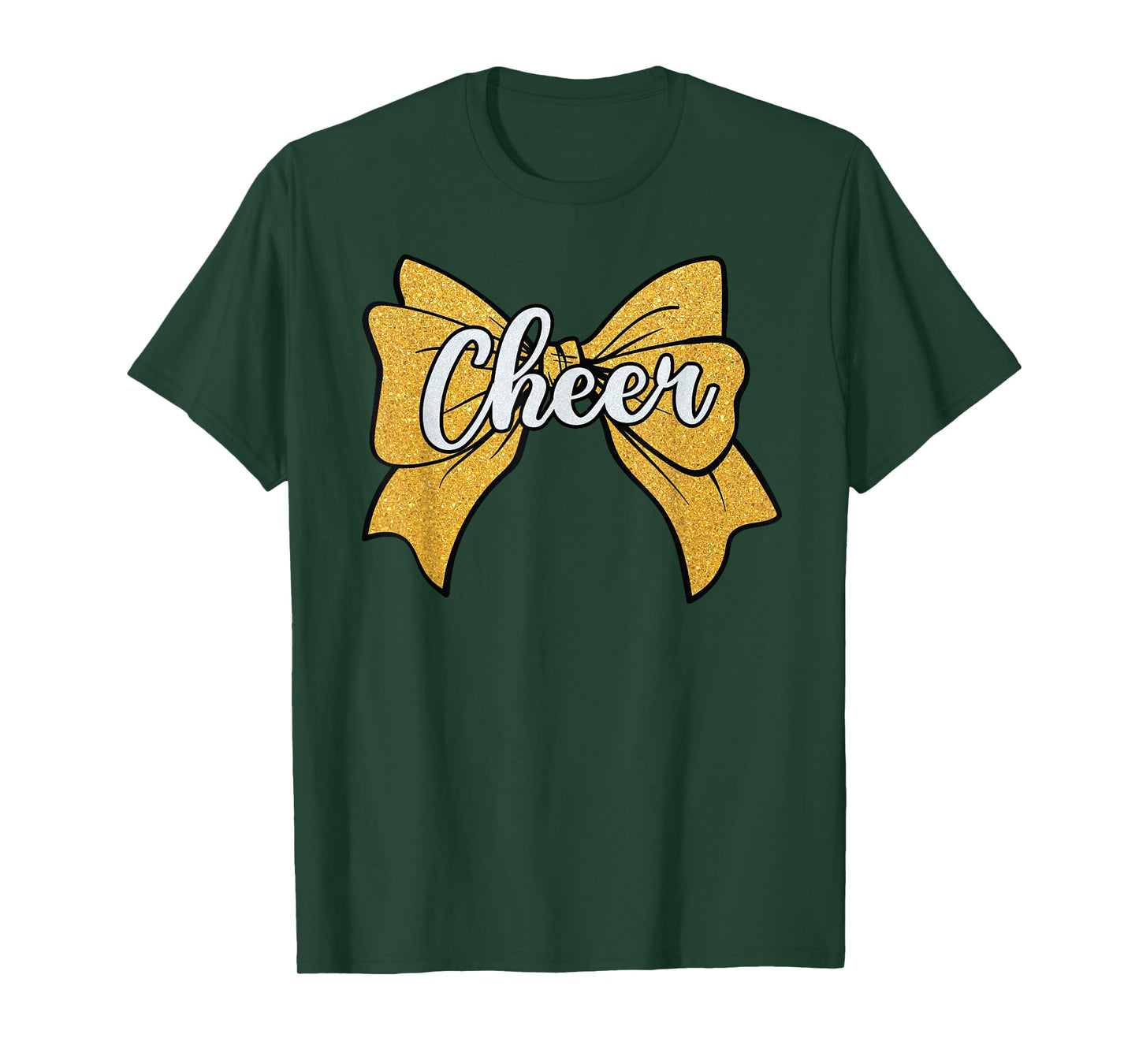 Coquette Cheer Bow Yellow Sport Cheerleader Cheerleading T-Shirt