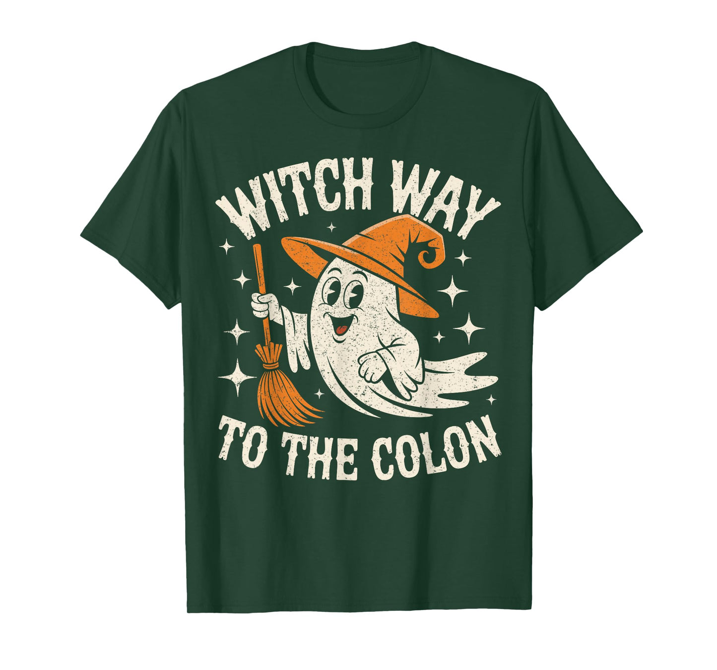 Witch Way To The Colon Cute Ghost Endoscopy Nurse Halloween T-Shirt