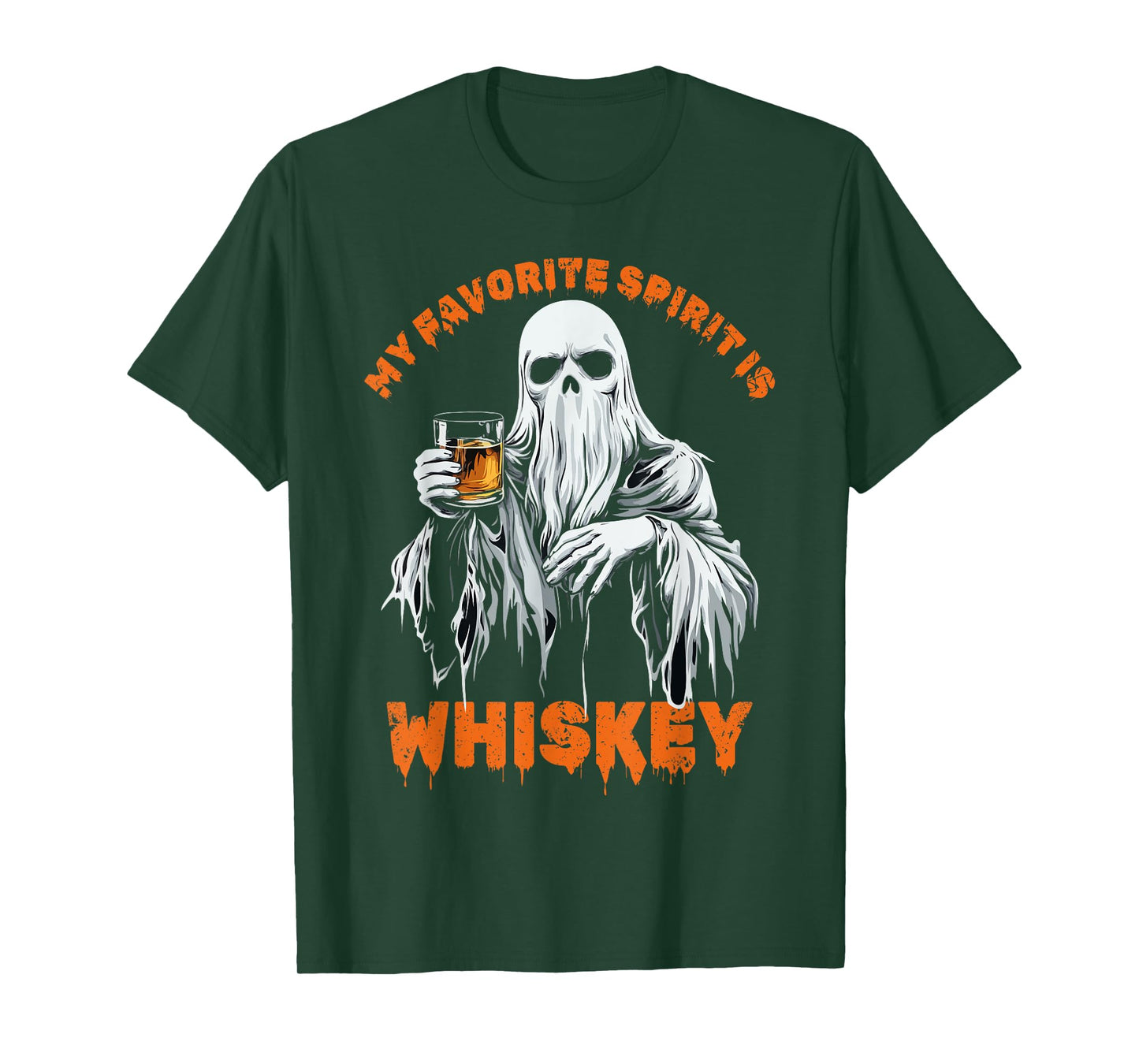 My Favorite Spirit Is Whiskey Halloween Ghost Costume T-Shirt