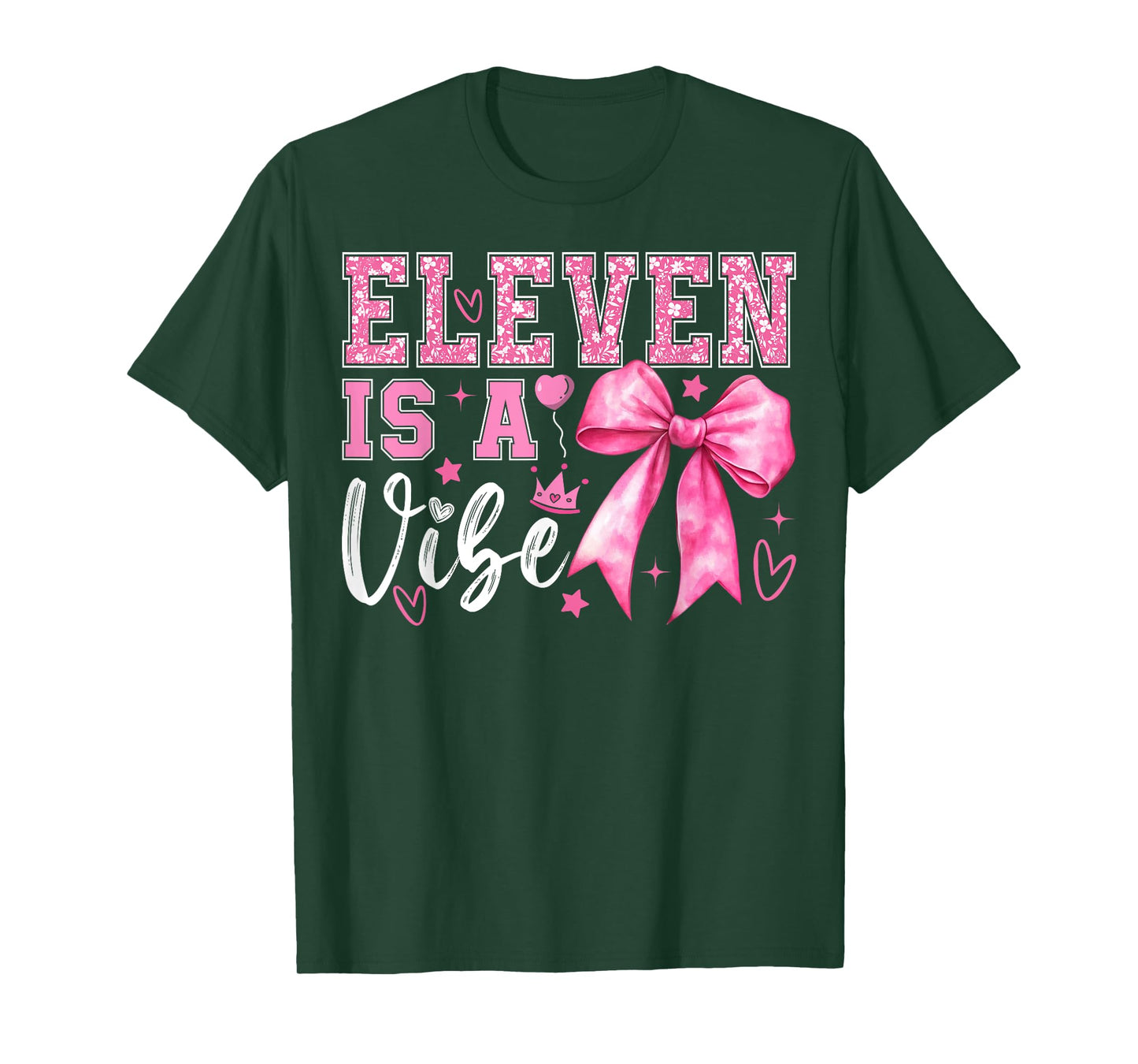 Eleven is A Vibe Coquette 11th Birthday 11 Years Old Girls T-Shirt