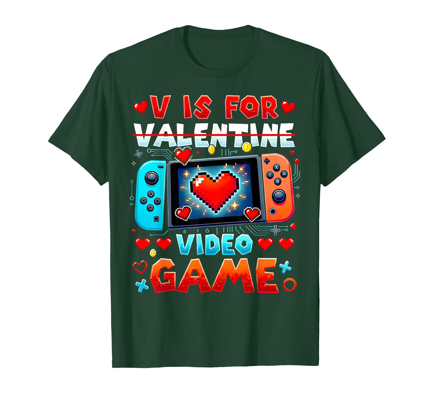 V is for Video Games Shirt Anti Valentine's Day Game Lover T-Shirt