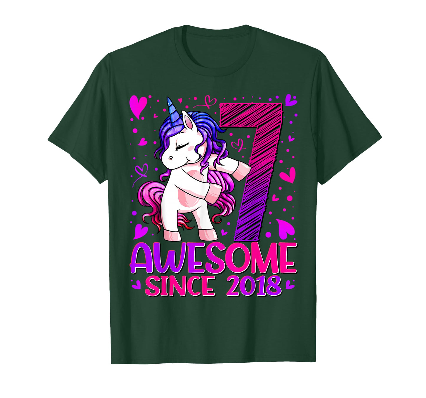 7 Year Old Unicorn Gifts For Girls 7th Birthday Girl Party T-Shirt
