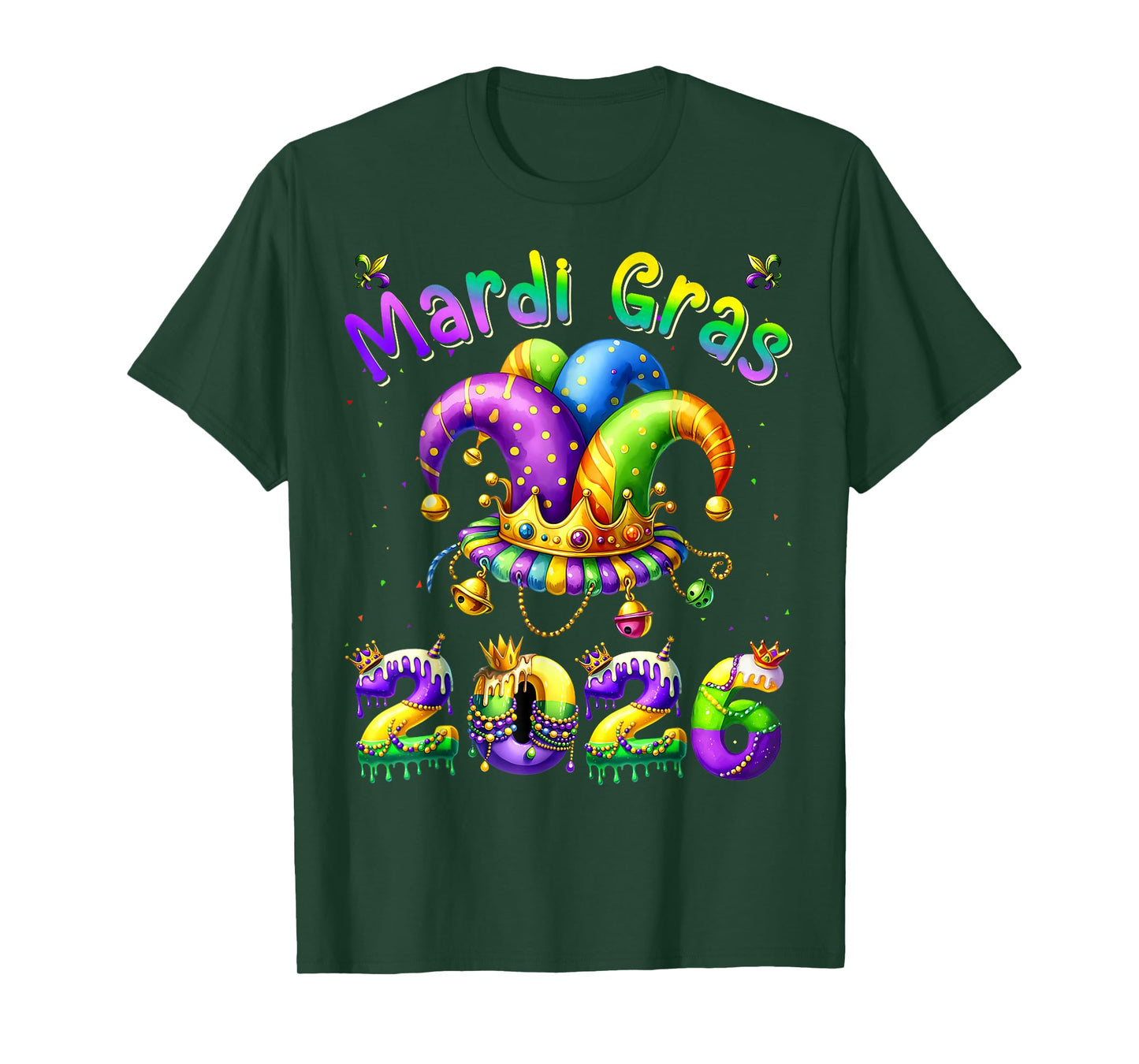 Mardi Gras 2026 Jester Outfit Kids Girls Boys Men Women T-Shirt