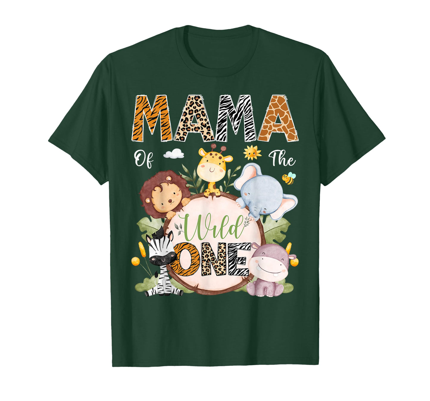 Mama Of The Wild One 1St Birthday Safari Jungle Animals T-Shirt